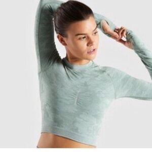 Gymshark Sage Camo Long Sleeve Crop Top